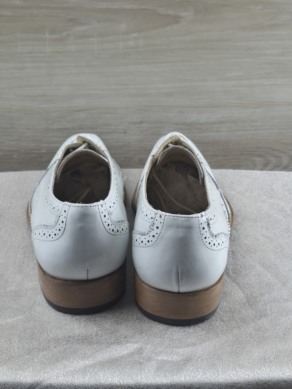 ​Giorgio Brutini White Leather Wingtip Oxford Dress Shoes Men's Size 9.5 - Picture 5 of 7